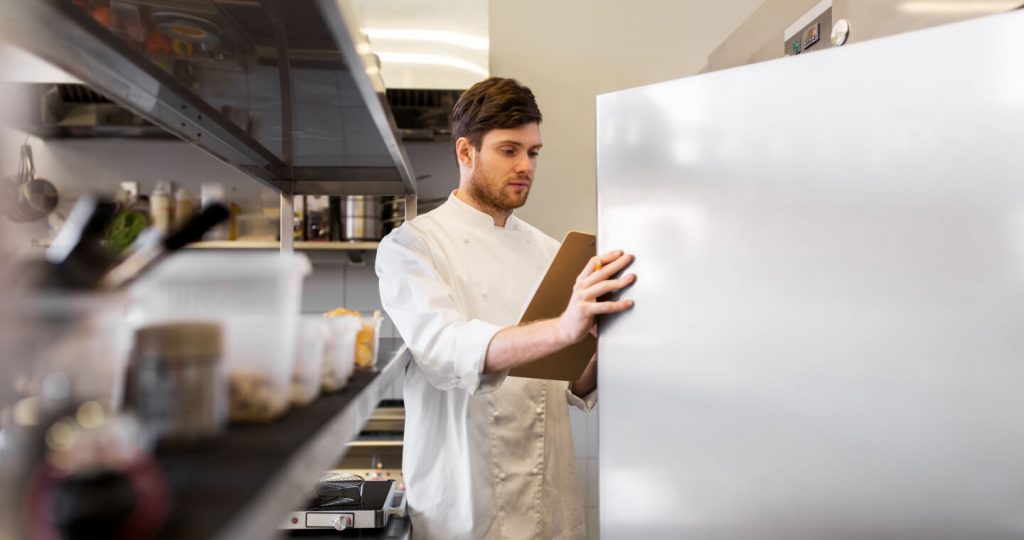 chef taking inventory