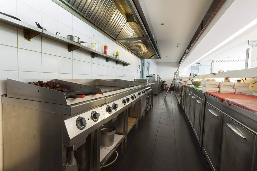 grills and counters in a restaurant